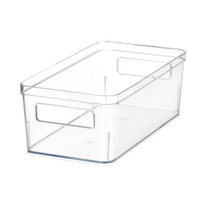 Mainstays Medium Clear Plastic Pantry Storage Organizer Bin with Handles, 12 in x 6 in x 4 in Mainstays Medium Clear Plastic Pantry Storage Organizer Bin with Handles, 12 in x 6 in x 4 in