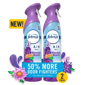 Febreze Air Mist Air Freshener Spray, Gain Moonlight Breeze, 8.1oz, 2 Count Febreze Air Mist Air Freshener Spray, Gain Moonlight Breeze, 8.1oz, 2 Count
