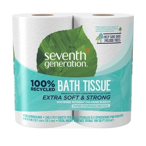 Seventh Generation 2 Ply Bath Tissue, Chlorine Free, 100% Recycled Paper, 4 Count (Pack of 1) Seventh Generation 2 Ply Bath Tissue, Chlorine Free, 100% Recycled Paper, 4 Count (Pack of 1)