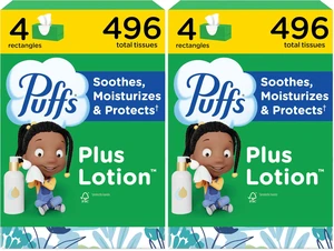Puffs Plus Lotion Facial Tissues, 4 Family Boxes, 124 Tissues per Box (2-Pack) Puffs Plus Lotion Facial Tissues, 4 Family Boxes, 124 Tissues per Box (2-Pack)