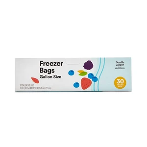 Gallon Size Freezer Bags, Double Zipper, 30 Count Gallon Size Freezer Bags, Double Zipper, 30 Count