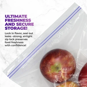 1 Gallon Storage Zip Bags 40 Count | Extra Large, Resealable, Leak-Proof & Freezer Safe Food Storage Bags with Double Zip Lock 1 Gallon Storage Zip Bags 40 Count | Extra Large, Resealable, Leak-Proof & Freezer Safe Food Storage Bags with Double Zip Lock