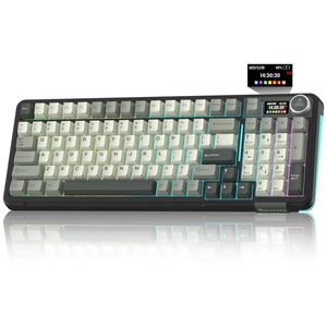 A99 Pro Wireless Mechanical Keyboard with LCD Screen & Metal Knob, 2.4GHz/BT5.0/USB-C, RGB Backlit Gaming Keyboard, Hot Swappable, Creamy Keyboard with Gasket Structure, for Win/Mac A99 Pro Wireless Mechanical Keyboard with LCD Screen & Metal Knob, 2.4GHz/BT5.0/USB-C, RGB Backlit Gaming Keyboard, Hot Swappable, Creamy Keyboard with Gasket Structure, for Win/Mac