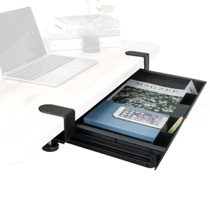 Under Desk Slide-Out Storage Drawer, Large 20" x 11.8" Clamp-On Pull-Out Organizer with Adjustable Height, Space-Saving Tray for Office Supplies and Accessories, TAA-Compliant Under Desk Slide-Out Storage Drawer, Large 20" x 11.8" Clamp-On Pull-Out Organizer with Adjustable Height, Space-Saving Tray for Office Supplies and Accessories, TAA-Compliant