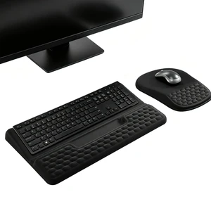 2 in 1 Ergonomic Keyboard Wrist Rest & Mouse Pad Set Adjustable Angle Keyboard Stand Riser Tray with Storage Pen Slot Slow Rebound Memory Foam Wrist Support Pad for Office Home School 2 in 1 Ergonomic Keyboard Wrist Rest & Mouse Pad Set Adjustable Angle Keyboard Stand Riser Tray with Storage Pen Slot Slow Rebound Memory Foam Wrist Support Pad for Office Home School