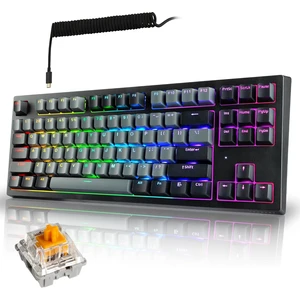 Phantom+ Elite TKL 87 RGB Mechanical Gaming Keyboard | Wireless Bluetooth 5.0 2.4GHz USB C Wired | Hot Swappable 5 Pin | Double Shot PBT Keycaps | Creamy Wraith Orange Tactile Switch, Black Phantom+ Elite TKL 87 RGB Mechanical Gaming Keyboard | Wireless Bluetooth 5.0 2.4GHz USB C Wired | Hot Swappable 5 Pin | Double Shot PBT Keycaps | Creamy Wraith Orange Tactile Switch, Black