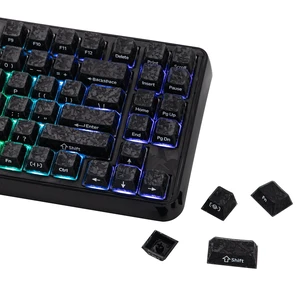 Frost Jelly Keycaps Set, 126 Keys Forged Carbon Fiber Keycaps | Cherry Profile, ABS+PC, MX-Style Compatible for 61/68/84/87/98/100/104/108 ANSI Layout Mechanical Gaming Keyboards (Black) Frost Jelly Keycaps Set, 126 Keys Forged Carbon Fiber Keycaps | Cherry Profile, ABS+PC, MX-Style Compatible for 61/68/84/87/98/100/104/108 ANSI Layout Mechanical Gaming Keyboards (Black)