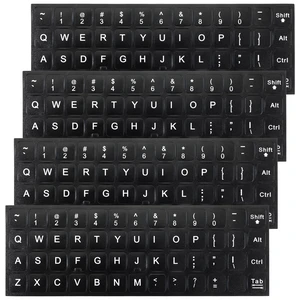 4PCS Keyboard Letter Stickers, Laptop Keyboard Stickers for PC | Ultra-Clear Black Background with White Text, Universal Replaceable English Keyboards Sticker Letters, Laptop, and Desktop 4PCS Keyboard Letter Stickers, Laptop Keyboard Stickers for PC | Ultra-Clear Black Background with White Text, Universal Replaceable English Keyboards Sticker Letters, Laptop, and Desktop