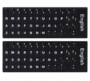 2PCS English Keyboard Letters Replacement Stickers Large Print Fonts | Bold White Font on Black Background US Keyboard Letter Stickers for Laptop Desktop Computer Keyboard Alphabet Stickers 2PCS English Keyboard Letters Replacement Stickers Large Print Fonts | Bold White Font on Black Background US Keyboard Letter Stickers for Laptop Desktop Computer Keyboard Alphabet Stickers