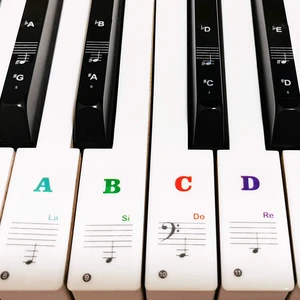 Piano Keyboard Stickers for 88/61/54/49/37 Key, Bold Large Letter Piano Stickers for Learning, Removable Piano Keyboard Letters, Notes Label for Beginners and Kids, Multicolor Piano Keyboard Stickers for 88/61/54/49/37 Key, Bold Large Letter Piano Stickers for Learning, Removable Piano Keyboard Letters, Notes Label for Beginners and Kids, Multicolor