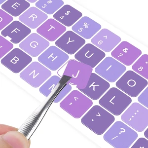 2PCS English Keyboard Stickers for Computer Laptop Notebook Desktop | Universal Keyboard Sticker Purple Background with White Lettering, Keyboard Letters Replacement Stickers with Tweezer 2PCS English Keyboard Stickers for Computer Laptop Notebook Desktop | Universal Keyboard Sticker Purple Background with White Lettering, Keyboard Letters Replacement Stickers with Tweezer