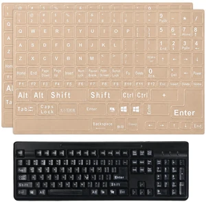 2 Pcs English Keyboard Stickers, Laptop Replacement English Letter Stickers | Transparent Background White Lettering Alphabet Sticker for Universal Computer Laptop Desktop 2 Pcs English Keyboard Stickers, Laptop Replacement English Letter Stickers | Transparent Background White Lettering Alphabet Sticker for Universal Computer Laptop Desktop