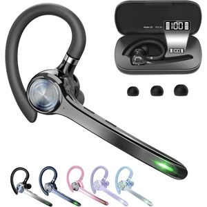Bluetooth Headset, Wireless Earpiece with Mic for Work | 72H Playtime, 500mAh Charging Case, Hands-Free Calling with Mute Button for Work, Trucker, Office, Driving, iPhone, Deep Gray Bluetooth Headset, Wireless Earpiece with Mic for Work | 72H Playtime, 500mAh Charging Case, Hands-Free Calling with Mute Button for Work, Trucker, Office, Driving, iPhone, Deep Gray