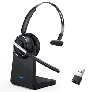 Bluetooth Headset, Wireless Headset with Microphone for PC, V5.2 Computer Headset with Noise Cancelling Mic, USB Dongle, Charging Base & Mute Button for Work, Cell Phones, Computer (Black) Bluetooth Headset, Wireless Headset with Microphone for PC, V5.2 Computer Headset with Noise Cancelling Mic, USB Dongle, Charging Base & Mute Button for Work, Cell Phones, Computer (Black)