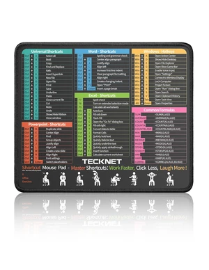 Mouse Pad for Excel Word PowerPoint Windows Shortcuts | Excel Cheat Sheet Desk Pad-11.6x9.8 Inch, Non-Slip Waterproof Office Desk Mat, Portable, Durable, Clear Printing, Black Mouse Pad for Excel Word PowerPoint Windows Shortcuts | Excel Cheat Sheet Desk Pad-11.6x9.8 Inch, Non-Slip Waterproof Office Desk Mat, Portable, Durable, Clear Printing, Black