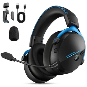 2.4GHz Wireless Gaming Headset for PC PS5 PS4 Switch,100Hrs, BT6.0 | 7.1 Surround Sound Gaming Headphones with 50mm Drivers, ENC Noise Canceling Mic, RGB Light, 263g Lightweight Over Ear Headset 2.4GHz Wireless Gaming Headset for PC PS5 PS4 Switch,100Hrs, BT6.0 | 7.1 Surround Sound Gaming Headphones with 50mm Drivers, ENC Noise Canceling Mic, RGB Light, 263g Lightweight Over Ear Headset