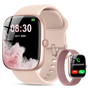 Smart Watches for Women, Answer/Make Call,1.85'' HD Fitness Tracker with Heart Rate/Sleep/SpO2 Monitor,Smartwatch for iPhone/Samsung/Android,120+ Sport Modes,IP68 Waterproof with 2 Bands Smart Watches for Women, Answer/Make Call,1.85'' HD Fitness Tracker with Heart Rate/Sleep/SpO2 Monitor,Smartwatch for iPhone/Samsung/Android,120+ Sport Modes,IP68 Waterproof with 2 Bands