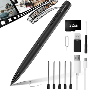 Premium Body Camera Pen 1080P HD Pen Camera | 32GB Local Storage, One-Button Operation, Pen Camera for Meeting Lecture Classroom Office Home (Matte Black) Premium Body Camera Pen 1080P HD Pen Camera | 32GB Local Storage, One-Button Operation, Pen Camera for Meeting Lecture Classroom Office Home (Matte Black)