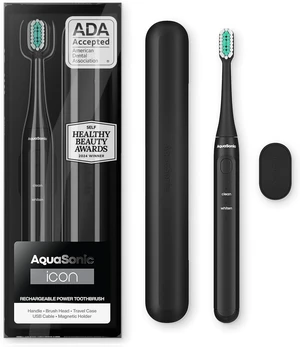 Icon Micro-Vibrating Manual Toothbrush - ADA-Accepted - Onyx | Gentle Soft Bristle Toothbrush, Rechargeable, 2 Brushing Modes, Smart Timer, 30+ Day Battery, Travel Case, Magnetic Holder Icon Micro-Vibrating Manual Toothbrush - ADA-Accepted - Onyx | Gentle Soft Bristle Toothbrush, Rechargeable, 2 Brushing Modes, Smart Timer, 30+ Day Battery, Travel Case, Magnetic Holder