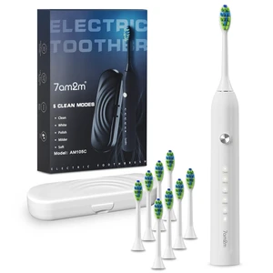 Sonic Electric Toothbrush for Adults&Kids, 8 Brush Heads&Travel Case | 5 Modes, 2-Minute Smart Timer, One Charge Use for 90 Days, Powered Rechargeable Toothbrush, IPX7 Waterproof, White Sonic Electric Toothbrush for Adults&Kids, 8 Brush Heads&Travel Case | 5 Modes, 2-Minute Smart Timer, One Charge Use for 90 Days, Powered Rechargeable Toothbrush, IPX7 Waterproof, White