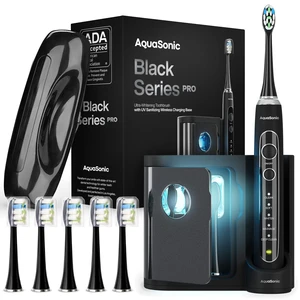 Black Series PRO UV Ultra-Whitening Electric Toothbrush 5 Modes & Smart Timers UV Sanitizing Base, Premium Travel Case & 6 Proflex Brush Heads ADA Accepted Black Series PRO UV Ultra-Whitening Electric Toothbrush 5 Modes & Smart Timers UV Sanitizing Base, Premium Travel Case & 6 Proflex Brush Heads ADA Accepted