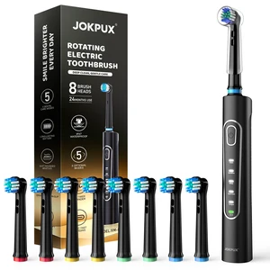 Rotating Electric Toothbrush forAdults,8Brush Heads,75Days Use,Black | Low Noise, Rechargeable Powerful Electric Tooth Brush with 5 Modes Deep Clean, IPX7 Waterproof, Travel and Home Use Rotating Electric Toothbrush forAdults,8Brush Heads,75Days Use,Black | Low Noise, Rechargeable Powerful Electric Tooth Brush with 5 Modes Deep Clean, IPX7 Waterproof, Travel and Home Use