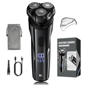 Mens 4D Rotary Electric Shaver, Floating Head, PopUp Trimmer | IPX7 Waterproof, Wet & Dry Shaving, Razor,LED Screen& travel lock,Type-C,Selfsharpening Stainless Steel,Satin Black Mens 4D Rotary Electric Shaver, Floating Head, PopUp Trimmer | IPX7 Waterproof, Wet & Dry Shaving, Razor,LED Screen& travel lock,Type-C,Selfsharpening Stainless Steel,Satin Black