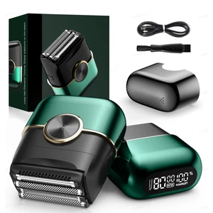 Electric Foil Shavers for Men: 4 Floating Blades & LED Display - Ink Green | Mini Electric Razors for Men with Dual Speed - Cordless Razor with Wet or Dry - Face Shaver with USB-C Charge & Travel Lock Electric Foil Shavers for Men: 4 Floating Blades & LED Display - Ink Green | Mini Electric Razors for Men with Dual Speed - Cordless Razor with Wet or Dry - Face Shaver with USB-C Charge & Travel Lock