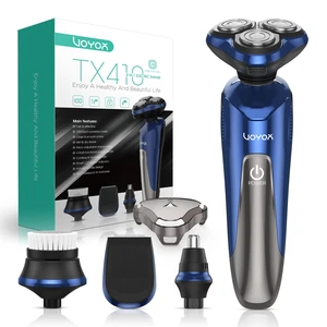 Electric Razor for Men Wet & Dry, 3D Rotary Electric Shavers for Men | 4 Multifunctional Heads, Cordless Shaving, Fully Waterproof, LCD, Anti-slip Grip, Long Lasting, Travel Lock, Gifts TX410 Blue Electric Razor for Men Wet & Dry, 3D Rotary Electric Shavers for Men | 4 Multifunctional Heads, Cordless Shaving, Fully Waterproof, LCD, Anti-slip Grip, Long Lasting, Travel Lock, Gifts TX410 Blue