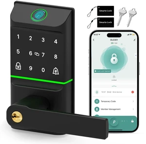 Smart Door Lock Keyless Entry, 6-in-1 Biometric Deadbolt w/Fingerprint, Keypad, IC Card, APP, Key, Type-C Charging, IP65 Waterproof, Bluetooth, Doorbell & Auto-Lock for Front Door Home Security Smart Door Lock Keyless Entry, 6-in-1 Biometric Deadbolt w/Fingerprint, Keypad, IC Card, APP, Key, Type-C Charging, IP65 Waterproof, Bluetooth, Doorbell & Auto-Lock for Front Door Home Security