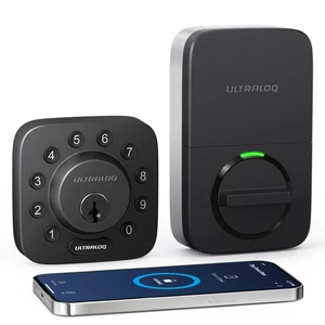 U-Bolt Smart Lock, 5-in-1 Keyless Entry Door Lock with App Control, Keypad Deadbolt, Auto Unlock, Auto Lock, Smart Door Lock, Smart Locks for Front Door, ANSI Grade 1, Black U-Bolt Smart Lock, 5-in-1 Keyless Entry Door Lock with App Control, Keypad Deadbolt, Auto Unlock, Auto Lock, Smart Door Lock, Smart Locks for Front Door, ANSI Grade 1, Black