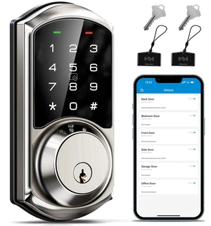VE06 Smart Lock for Front Door, App Control, Satin Nickel | 5 in 1 Unlock Keyless Entry , Electronic Digital Door Lock with Code, Auto-Lock, Manage User, BHMA Certified, Easy Install VE06 Smart Lock for Front Door, App Control, Satin Nickel | 5 in 1 Unlock Keyless Entry , Electronic Digital Door Lock with Code, Auto-Lock, Manage User, BHMA Certified, Easy Install