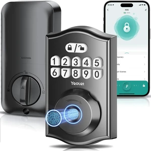 Y58 Keyless Entry Fingerprint Door Lock for Front Door, Matte Black | 5-in-1 Keypad Deadbolt with App Control, Auto Lock, Anti-Peep & One Time Code, 15-Min DIY Install, ANSI Grade 3 Security Y58 Keyless Entry Fingerprint Door Lock for Front Door, Matte Black | 5-in-1 Keypad Deadbolt with App Control, Auto Lock, Anti-Peep & One Time Code, 15-Min DIY Install, ANSI Grade 3 Security