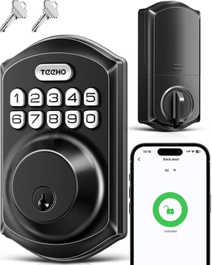 WiFi Keypad Deadbolt, Smart Locks for Front Door, Matte Black | APP Remote Control, Voice Unlock, Share Access Code, 100 User Codes, Auto Lock, Real-Time Alert, Compatible with Alexa Google WiFi Keypad Deadbolt, Smart Locks for Front Door, Matte Black | APP Remote Control, Voice Unlock, Share Access Code, 100 User Codes, Auto Lock, Real-Time Alert, Compatible with Alexa Google