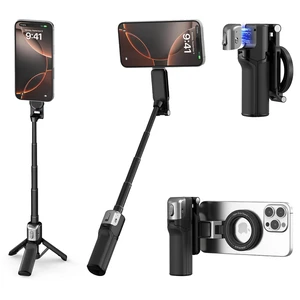 3-in-1 Magnetic Phone Selfie Stick Tripod with Wireless Remote | Extendable Phone Stand for iPhone 18 17 Pro Max Accessories, Phone Camera Grip with Ergonomic Handle for Travel/Vlogging 3-in-1 Magnetic Phone Selfie Stick Tripod with Wireless Remote | Extendable Phone Stand for iPhone 18 17 Pro Max Accessories, Phone Camera Grip with Ergonomic Handle for Travel/Vlogging