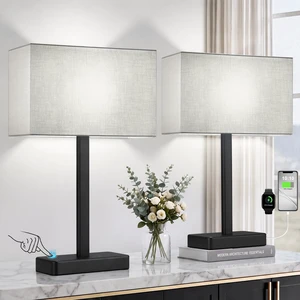 Touch Lamps for Nightstand Set of 2, Lamp for Bedroom Living Room with USB | 3 Way Dimmable, Night stands Lamps for Bedside, USB-A, TYPE-C, End Table & Desk Light, Modern Home Decor Touch Lamps for Nightstand Set of 2, Lamp for Bedroom Living Room with USB | 3 Way Dimmable, Night stands Lamps for Bedside, USB-A, TYPE-C, End Table & Desk Light, Modern Home Decor