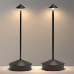 2 Pack LED Cordless Table Lamp, Portable 6000mAh Rechargeable, Touch Control Outdoor Table Lamp, 3 Color Dimmable Cordless Table Lamps for Restaurant, Patio, Bedroom, Outdoor - Black 2 Pack LED Cordless Table Lamp, Portable 6000mAh Rechargeable, Touch Control Outdoor Table Lamp, 3 Color Dimmable Cordless Table Lamps for Restaurant, Patio, Bedroom, Outdoor - Black