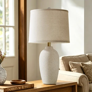 25 Modern Farmhouse Traditional Ceramic Table Lamp | Rotary Switch Bedside Lamp with Textured Finish, Rustic Nightstand Lamps for Bedroom End Table, Bulb Included 25 Modern Farmhouse Traditional Ceramic Table Lamp | Rotary Switch Bedside Lamp with Textured Finish, Rustic Nightstand Lamps for Bedroom End Table, Bulb Included