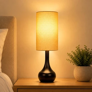 17" Skinny Touch Lamp for Nightstand,3-Way Dimmable Bedside Lamp | Space-Saving & No Assembly Required Small Vintage Black Table Lamp for Bedroom, Living Room (Bulb Included) 17" Skinny Touch Lamp for Nightstand,3-Way Dimmable Bedside Lamp | Space-Saving & No Assembly Required Small Vintage Black Table Lamp for Bedroom, Living Room (Bulb Included)