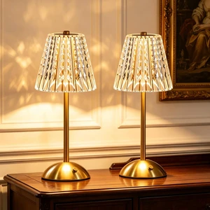 Rechargeable Cordless Table Lamp | 2 Packs A-Gold Touch Control 3-Color Dimmable Crystal LED with Battery Desk Lamp,for Bedroom, Bedside, Restaurant, Home Decor Rechargeable Cordless Table Lamp | 2 Packs A-Gold Touch Control 3-Color Dimmable Crystal LED with Battery Desk Lamp,for Bedroom, Bedside, Restaurant, Home Decor