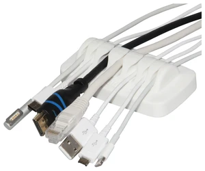 Heaviest Cable Organizer on the Market! Compact and Weighted Desktop Cord Holder for Desk and Nightstand, Eco-Friendly Silicone, No Bad Smell, Bundled with 4 Reusable Cable Ties! (White) Heaviest Cable Organizer on the Market! Compact and Weighted Desktop Cord Holder for Desk and Nightstand, Eco-Friendly Silicone, No Bad Smell, Bundled with 4 Reusable Cable Ties! (White)