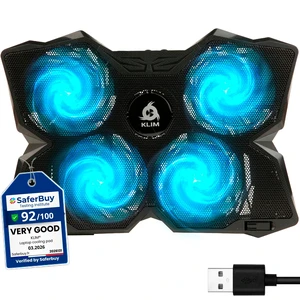 Wind Laptop Cooling Pad with 4 Fans at 1200 RPM, USB Powered Stand | Compatible from 11 Through 19 Inches, Keeps Components Cool, Boosting Performance and Longevity - Cyan Wind Laptop Cooling Pad with 4 Fans at 1200 RPM, USB Powered Stand | Compatible from 11 Through 19 Inches, Keeps Components Cool, Boosting Performance and Longevity - Cyan