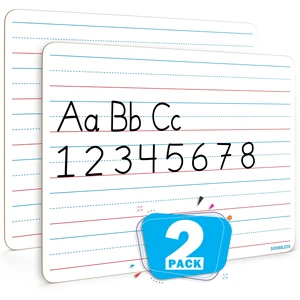 2 Pack Small Lined Dry Erase Board Kids, 9x12 Double Sided | Value Set of 2, Portable Surface for Handwriting Practice, Classroom and Office Supply, Easy to Clean, Robust 2 Pack Small Lined Dry Erase Board Kids, 9x12 Double Sided | Value Set of 2, Portable Surface for Handwriting Practice, Classroom and Office Supply, Easy to Clean, Robust