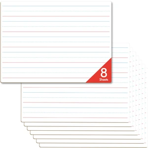 8 Sheets Dry Erase Lined Whiteboard, Double Sided Ruled Writing Board & Handwriting Practice Tool for Classroom, School, Office Supplies Whiteboard (9 x 12) 8 Sheets Dry Erase Lined Whiteboard, Double Sided Ruled Writing Board & Handwriting Practice Tool for Classroom, School, Office Supplies Whiteboard (9 x 12)