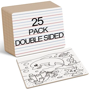 Dry Erase Boards 25 Pack, Double Sided Small Whiteboards with Lines for Kids, Students, Teacher & Classroom Pack, 9"x12" Mini Individual White Boards Lined for Writing Math English Practice Dry Erase Boards 25 Pack, Double Sided Small Whiteboards with Lines for Kids, Students, Teacher & Classroom Pack, 9"x12" Mini Individual White Boards Lined for Writing Math English Practice