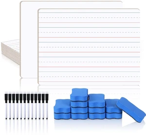 12 Pack 9"x12" Double Sided Dry Erase Board White Board with Line | Small Ruled Writing WhiteBoards for Classroom, Includes 12 Markers and 12 Erasers for Students Teachers 12 Pack 9"x12" Double Sided Dry Erase Board White Board with Line | Small Ruled Writing WhiteBoards for Classroom, Includes 12 Markers and 12 Erasers for Students Teachers