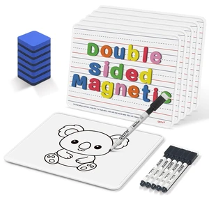 Dry Erase Boards, 6 Pack 9x12 Magnetic Double Sided Portable Personal Small Whiteboards with Lines, Include 6 Markers, 6 Erasers, 6 X 52 Foam Letters for Kids, Students, Teachers Classroom School Dry Erase Boards, 6 Pack 9x12 Magnetic Double Sided Portable Personal Small Whiteboards with Lines, Include 6 Markers, 6 Erasers, 6 X 52 Foam Letters for Kids, Students, Teachers Classroom School