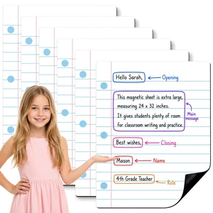 6Pcs Magnetic Lined Notebook Paper 10.7" x 13.8" Dry Erase Handwriting Paper Reusable Magnetic Writing Practice Whiteboard for Classroom Chart Teacher Must Have Homeschool Teaching Supplies 6Pcs Magnetic Lined Notebook Paper 10.7" x 13.8" Dry Erase Handwriting Paper Reusable Magnetic Writing Practice Whiteboard for Classroom Chart Teacher Must Have Homeschool Teaching Supplies