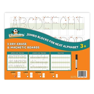 Visual Handwriting Magnetic Dry-Erase Board, Jumbo Letter Board with Big Blocks for Neat Upper and Lower Case Alphabet, ABCs Writing Practice with Tracing Letters and Blanks, 3-Pack Visual Handwriting Magnetic Dry-Erase Board, Jumbo Letter Board with Big Blocks for Neat Upper and Lower Case Alphabet, ABCs Writing Practice with Tracing Letters and Blanks, 3-Pack