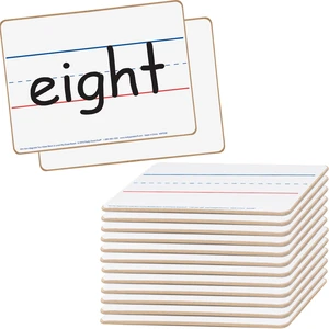 Mini Double-Sided Dry Erase Boards, Set of 12 | 9" x 6", Blank and Lined, Non-Magnetic Mini Double-Sided Dry Erase Boards, Set of 12 | 9" x 6", Blank and Lined, Non-Magnetic